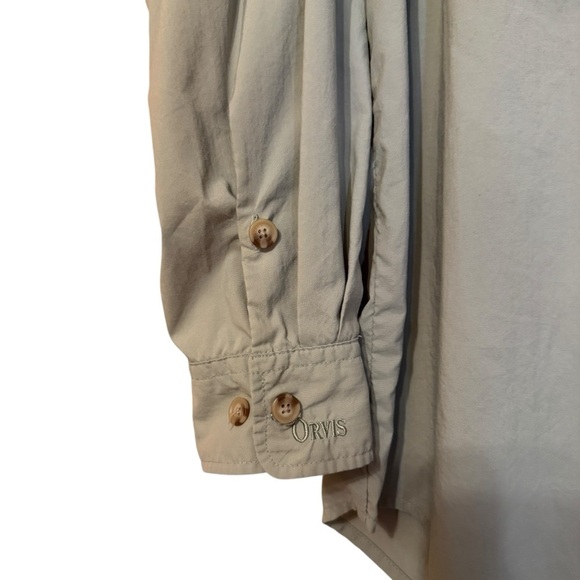 Orvis Vintage Men’s Green Nylon Outdoor Utility Fishing Shirt Long Sleeve Large - Picture 4 of 13